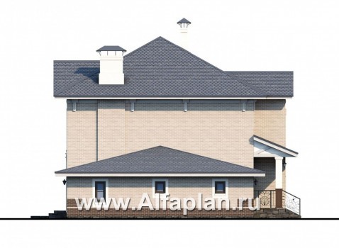 Проекты домов Альфаплан - «Зазеркалье»- проект элегантного  компактного коттеджа с гаражом - превью фасада №3