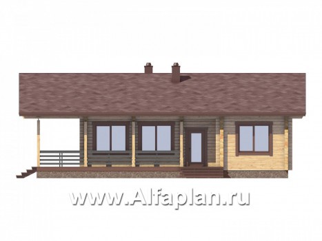 Проекты домов Альфаплан - Удобная современная дача с большой угловой террасой - превью фасада №2