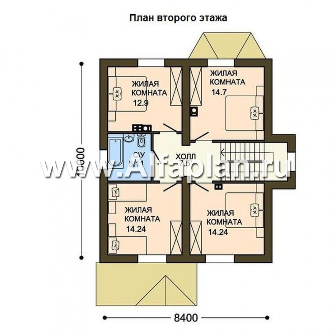 Проекты домов Альфаплан - Компактный и экономичный загородный дом - изображение плана проекта №2