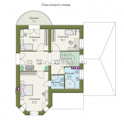 Проекты домов Альфаплан - «Аристо» - компактный дом с навесом для машины - превью плана проекта №2