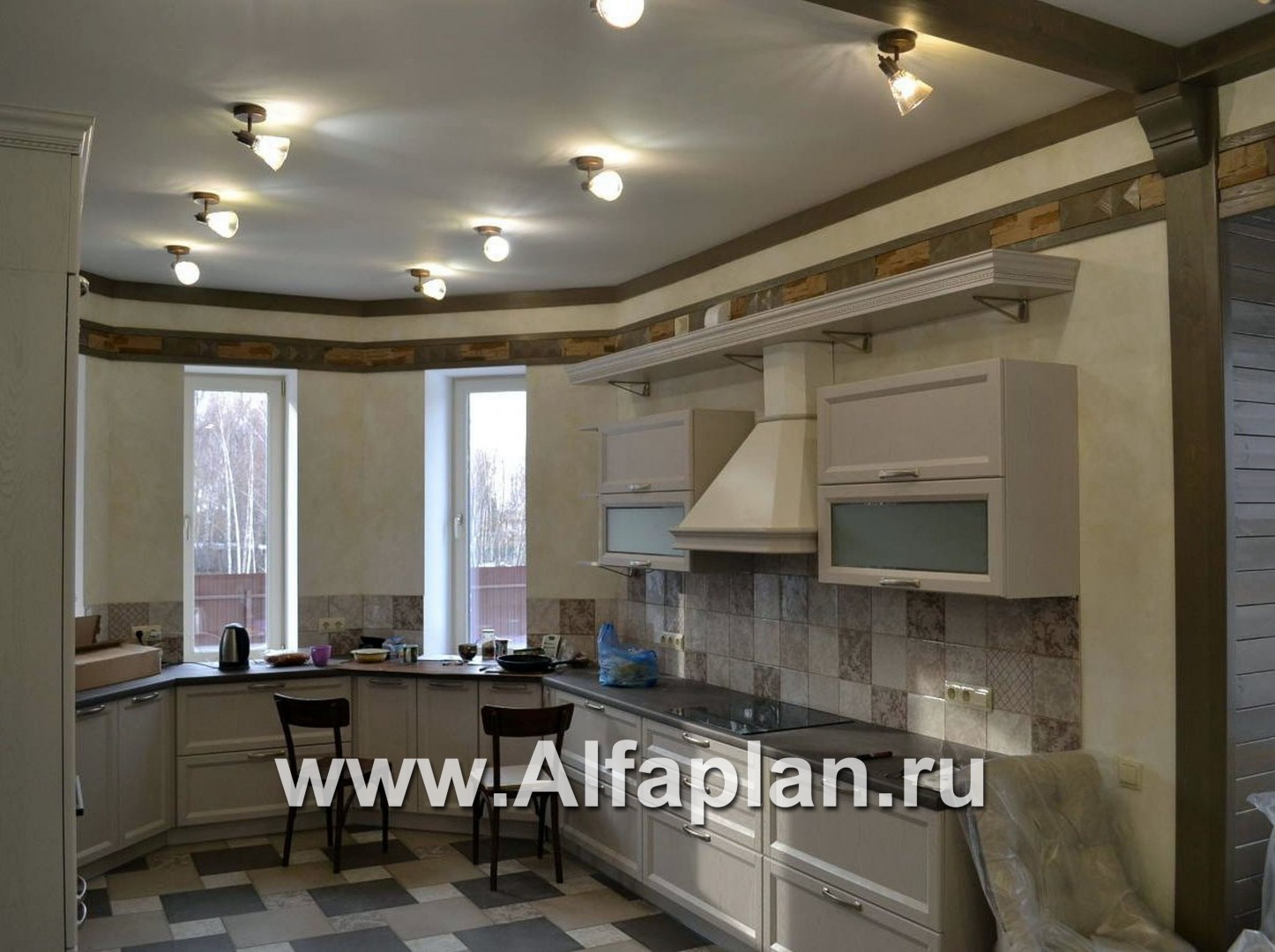 «Фортуна» - проект двухэтажного дома из газобетона, с эркером, и с гаражом, для узкого участка - дизайн дома №9