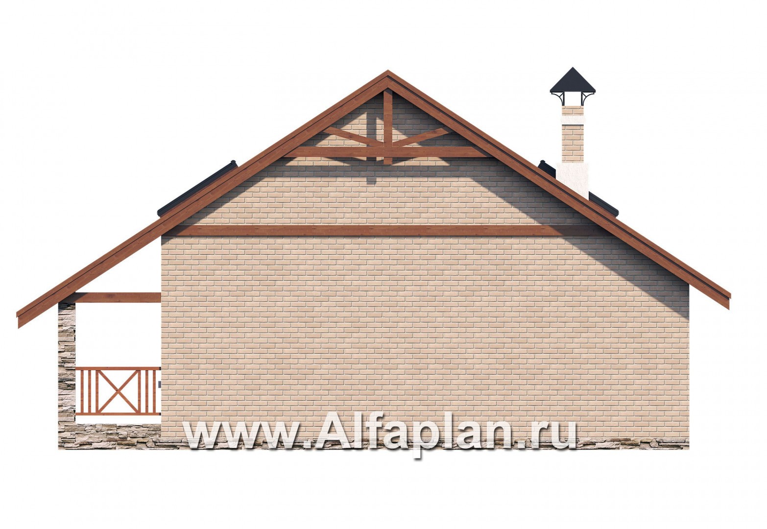 Проекты домов Альфаплан - Дом для отдыха (баня) с жилой мансардой - изображение фасада №4