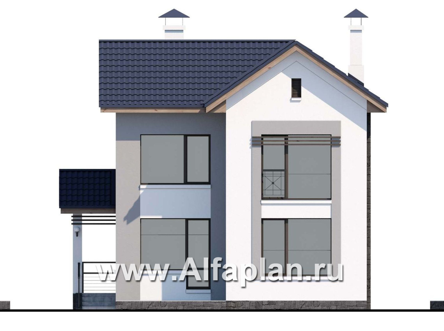 Проекты домов Альфаплан - «Каюткомпания» - экономичный дом для небольшой семьи и маленького участка - изображение фасада №4
