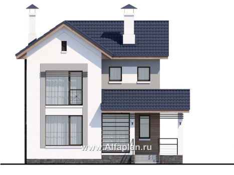 Проекты домов Альфаплан - «Каюткомпания» - экономичный дом для небольшой семьи и маленького участка - превью фасада №1