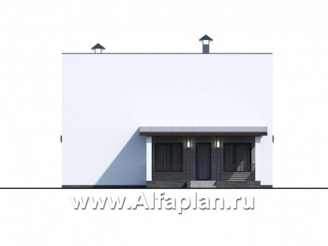 «Тау» - проект двухэтажного каркасного дома, планировка спальня на 1 эт,  в стиле минимализм - превью фасада дома