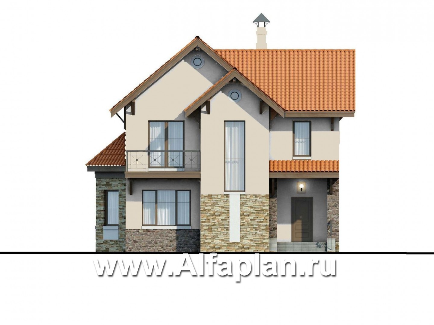 Проекты домов Альфаплан - «Pro vita» - компактный дом с удобной планировкой - изображение фасада №1