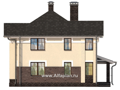 Проекты домов Альфаплан - Компактный дом для маленького участка - превью фасада №3