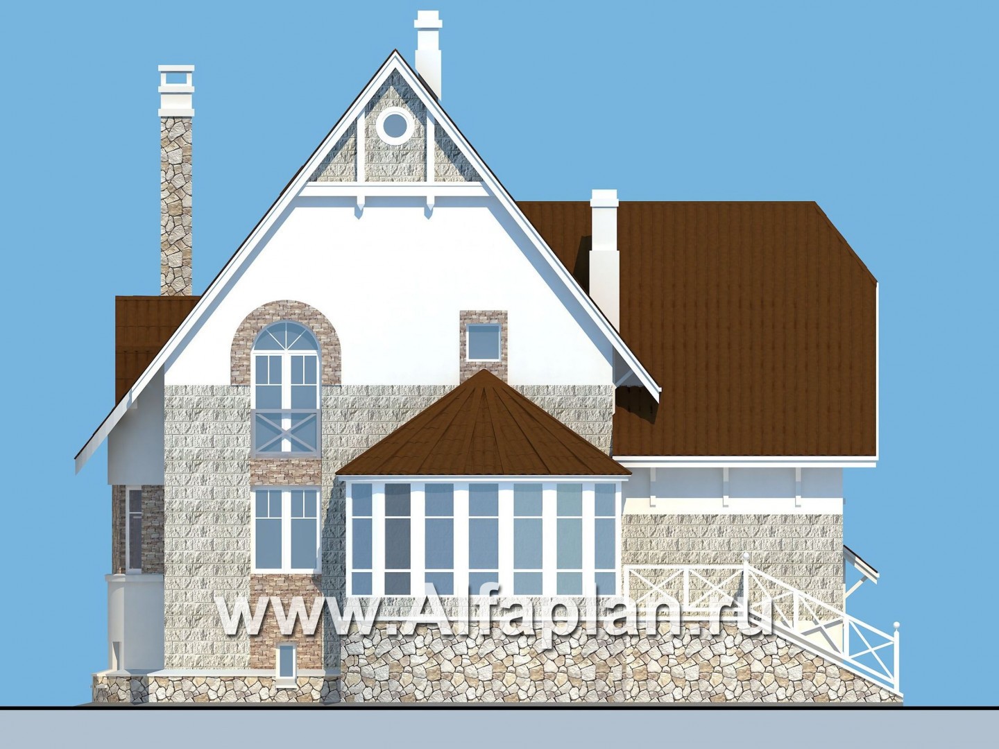 Проекты домов Альфаплан - «Квентин Дорвард» - коттедж с романтическим характером - изображение фасада №4