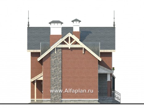 Проекты домов Альфаплан - «Фантазия» - компактный дом для небольшого участка - превью фасада №3