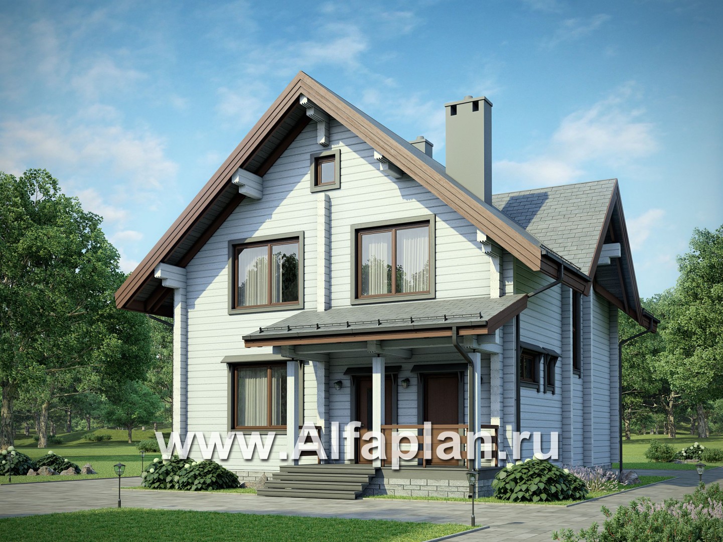 Проекты домов Альфаплан - Мансардный дом из бруса - дополнительное изображение №1