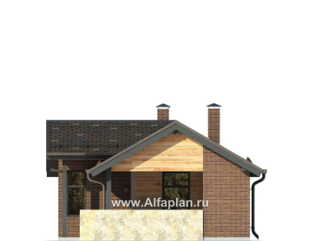 Проекты домов Альфаплан - Уютная комфортабельная баня - превью фасада №3