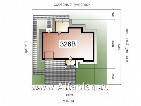 Проекты домов Альфаплан - «Бирюса» - одноэтажный коттедж для небольшой семьи, с теплым гаражом - превью дополнительного изображения №2