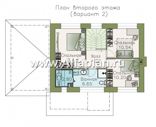 Проекты домов Альфаплан - Кирпичный дом «Карат» с гаражом навесом - превью плана проекта №3