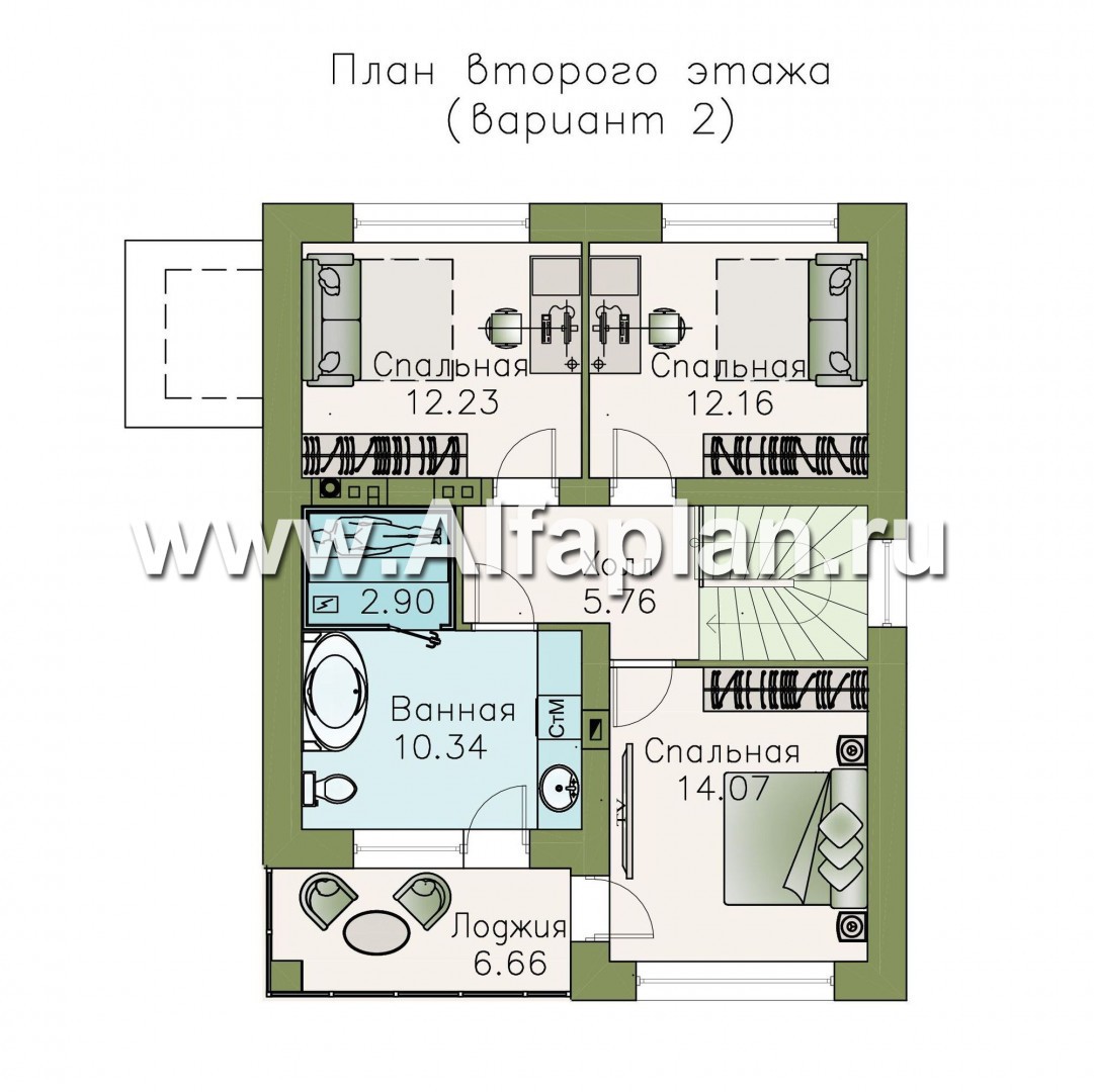 Проекты домов Альфаплан - «Эволюция» - удобный современный коттедж - изображение плана проекта №3