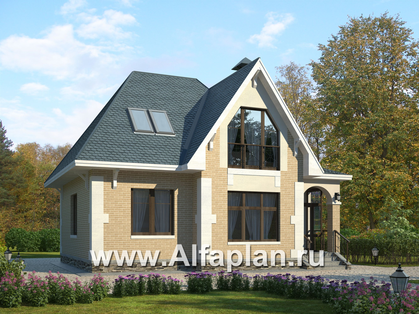 Проекты домов Альфаплан - «Летний вечер» - небольшой дом для жизни загородом - дополнительное изображение №1