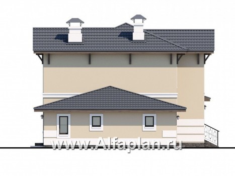 Проекты домов Альфаплан - «Невский стиль» - удобный и красивый двухэтажный дом с гаражом - превью фасада №3