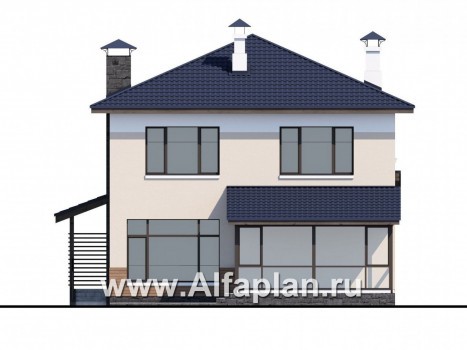 Проекты домов Альфаплан - «Преимущество» - современный удобный дом - превью фасада №4