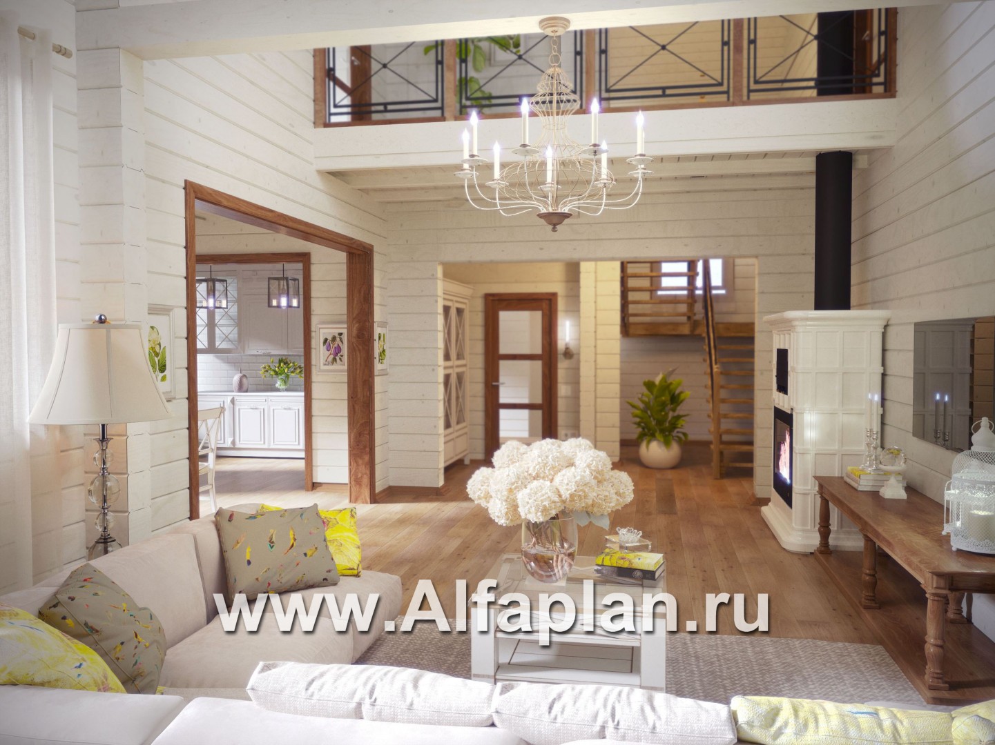 Проекты домов Альфаплан - Комфортабельный дом из бруса - дополнительное изображение №2