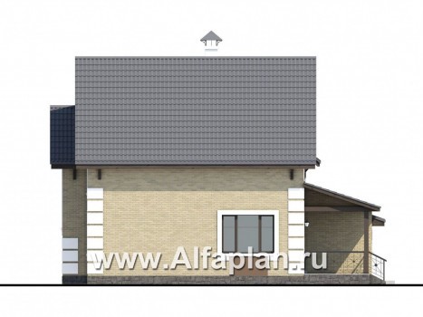 Проекты домов Альфаплан - «Приоритет» - коттедж с компактным планом и комфортной планировкой - превью фасада №2