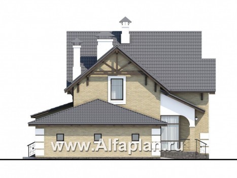 Проекты домов Альфаплан - «Приоритет» - коттедж с компактным планом и комфортной планировкой - превью фасада №3