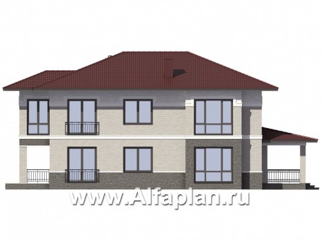 Проекты домов Альфаплан - Двухэтажный дом для узкого участка - превью фасада №4