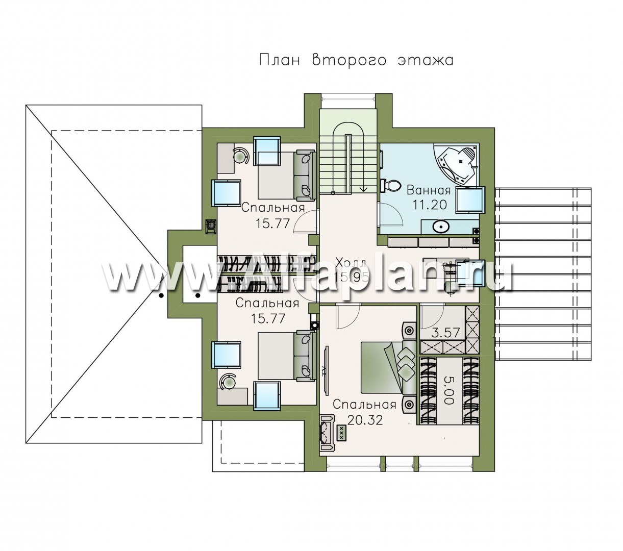 Проекты домов Альфаплан - «Плеяды» - современный мансардный дом - изображение плана проекта №2