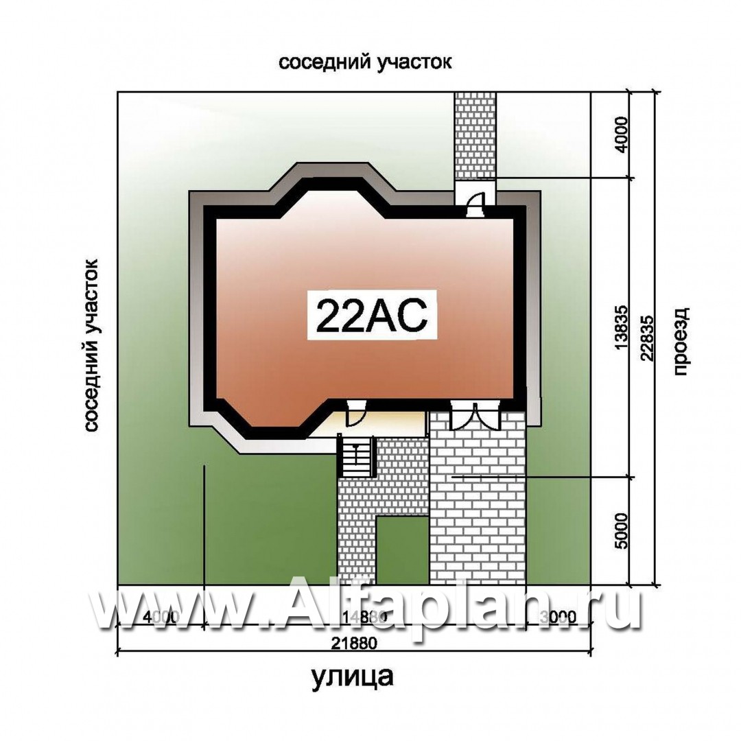Проекты домов Альфаплан - «Регенсбург Плюс»- вариант коттеджа 22А с цокольным этажом - дополнительное изображение №3