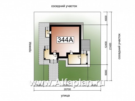 Проекты домов Альфаплан - «Медея» - компактный дом с верандой на главном фасаде - превью дополнительного изображения №2