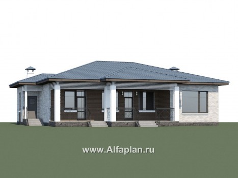 Проекты домов Альфаплан - «Калипсо» - комфортабельный одноэтажный дом  с вариантами планировки - превью дополнительного изображения №1