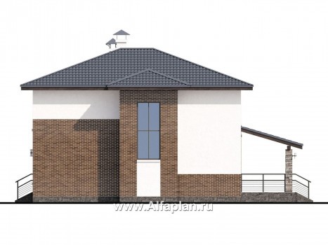 Проекты домов Альфаплан - «Страйк» - современный дом с открытой планировкой - превью фасада №2