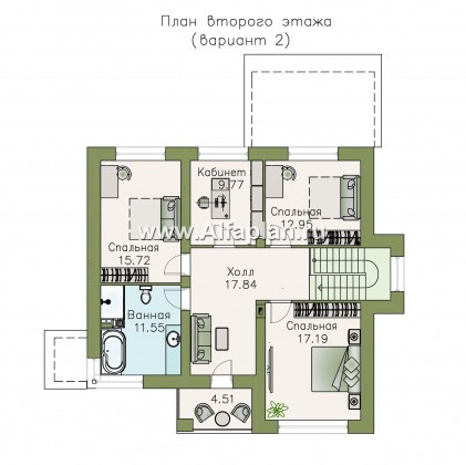 Проекты домов Альфаплан - «Страйк» - современный дом с открытой планировкой - превью плана проекта №3